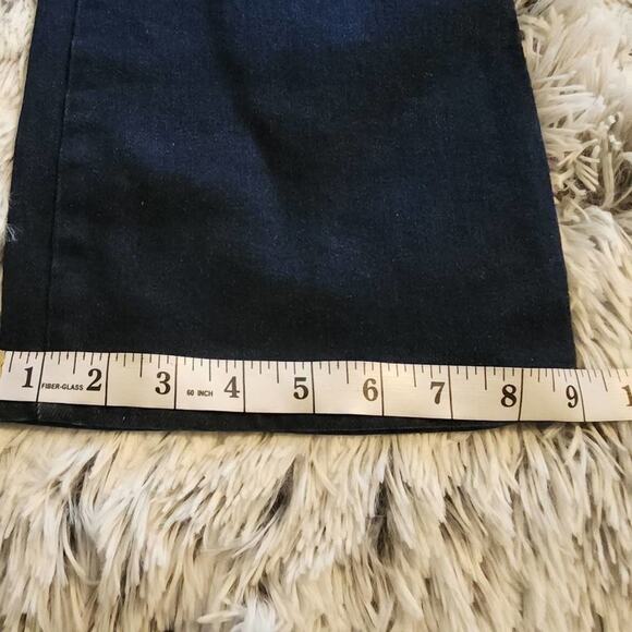 Zara High Rise Flare Leg Denim Jeans Dark Wash Fitted Waist Wide Leg Trousers 4 - Picture 5 of 11